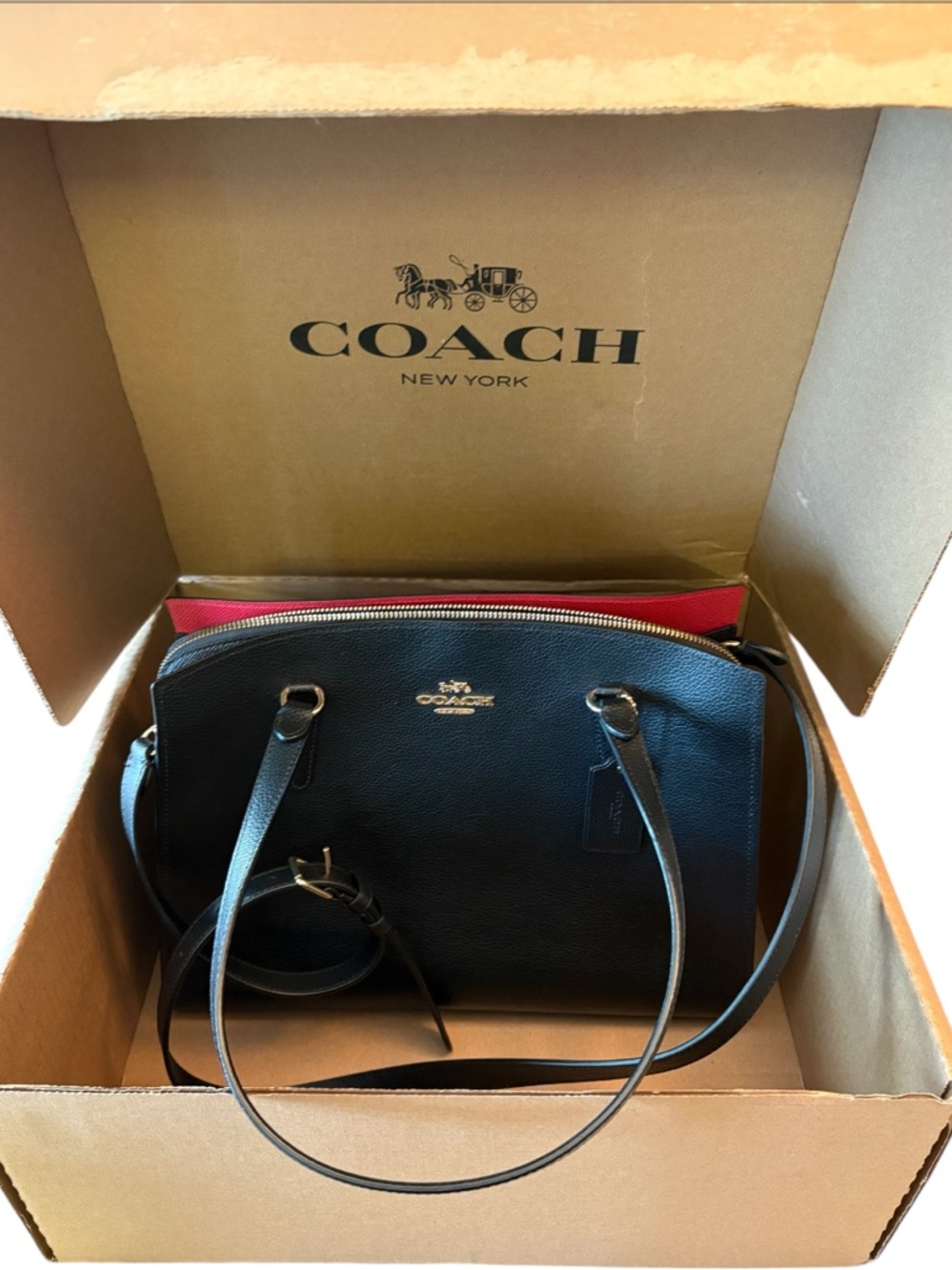 Coach Black Classic Tatum Carryall Top-Handle Handbag C4073 - Picture 3 of 16
